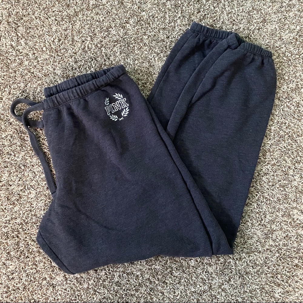 Grey Sweatpants w/ PINK logo